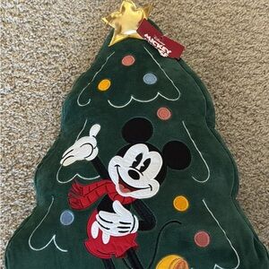 Disney Green Mickey Mouse Holiday Pillow